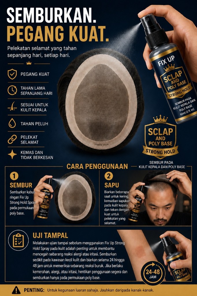 Cara Penggunaan – Semburan Pegangan Kuat